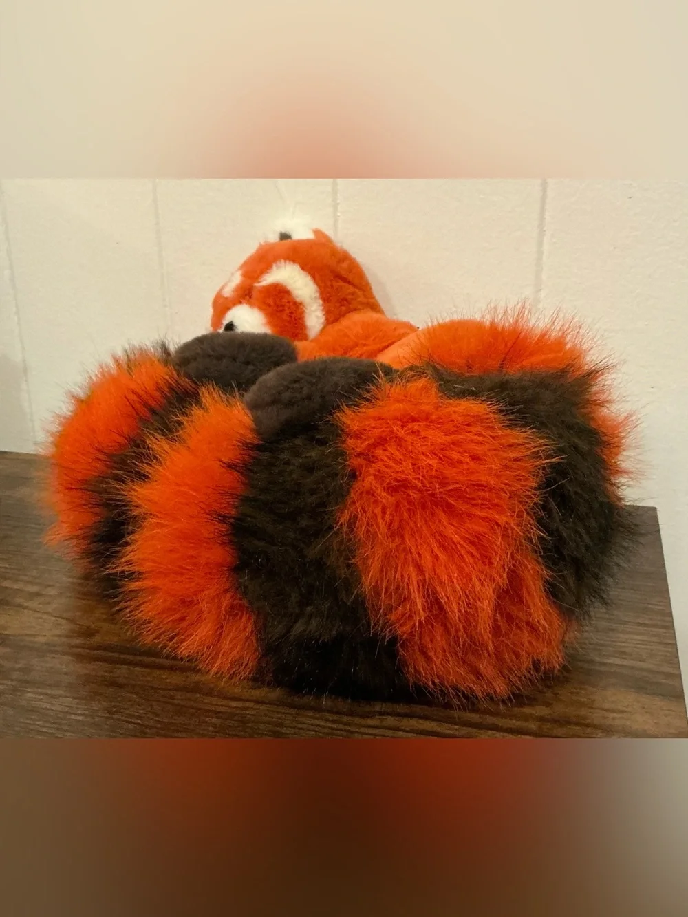 A HTF Rare FAO Schwarz Sleeping Red Panda Stuffed Animal Plush Toy
